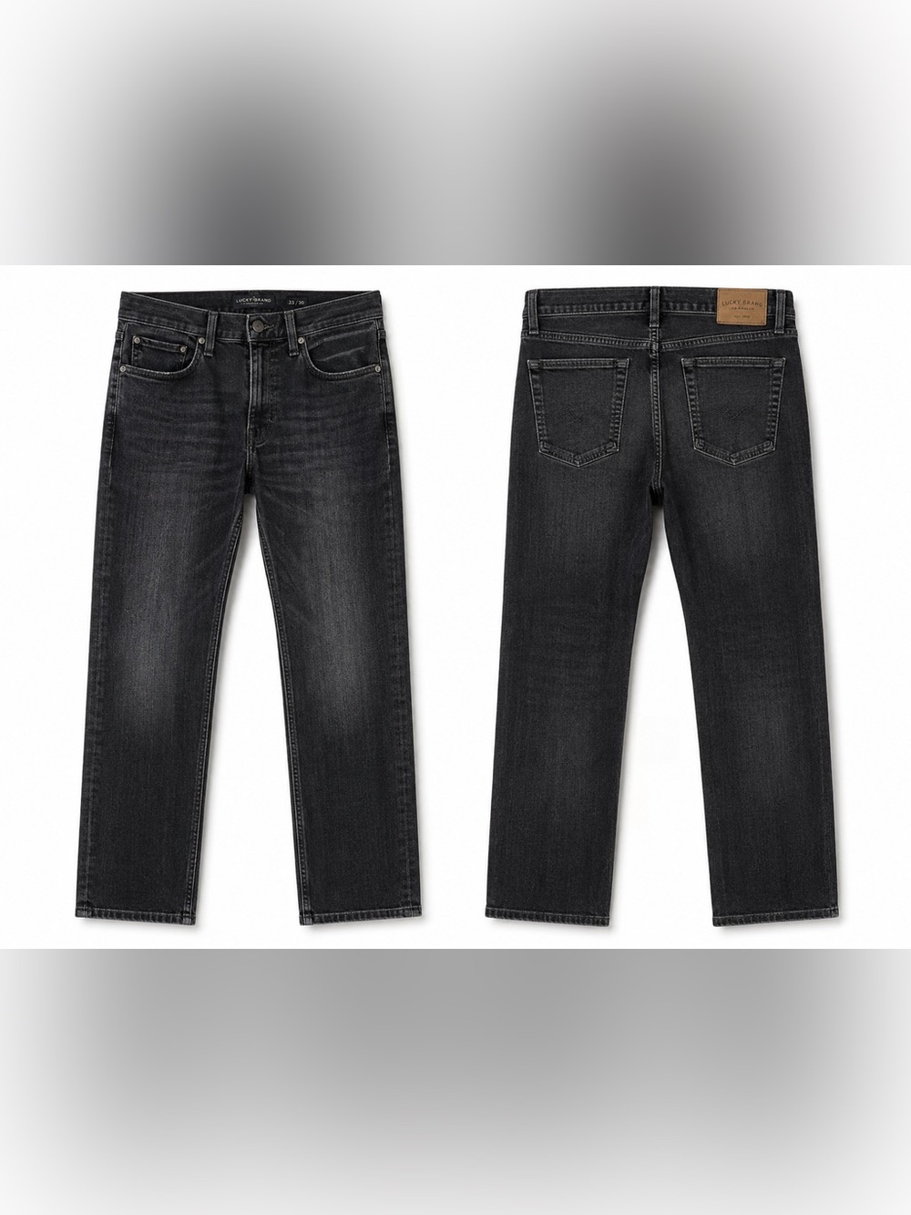 Lucky Brand Men’s Washed Black Straight Jeans 33/30 slim straight 121